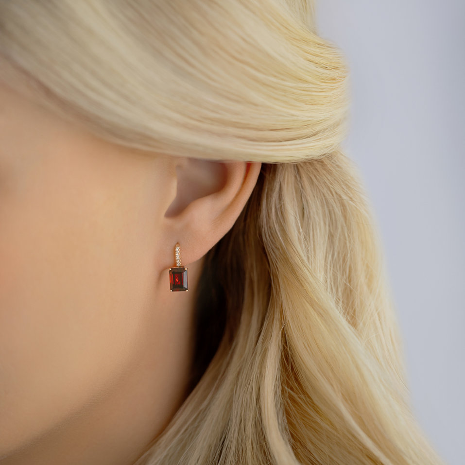 Náušnice s diamantmi a ametystom Mireth