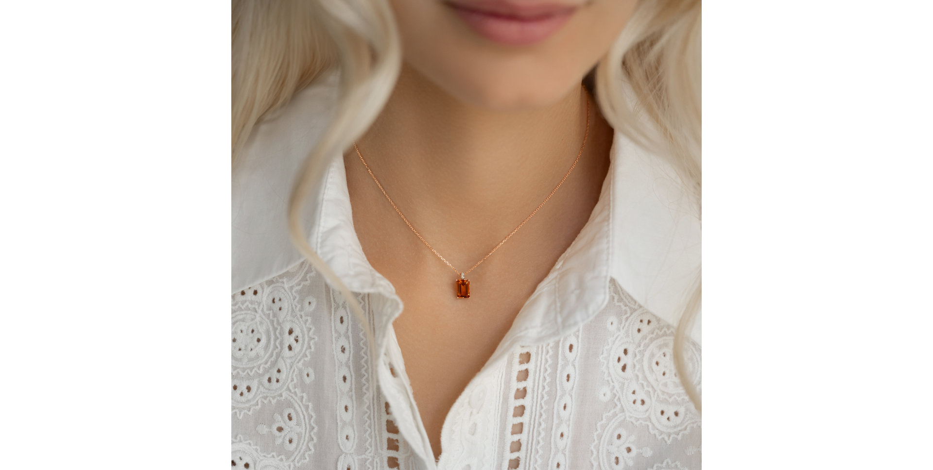 Náhrdelník s diamantmi a ametystom Mireth