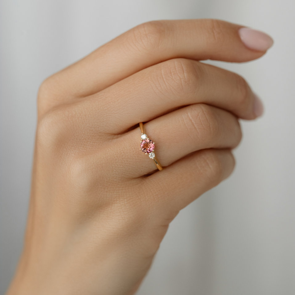 Prsteň s diamantmi a topásom Midnight Serenity