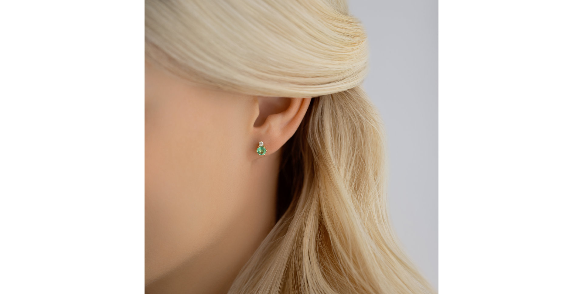 Náušnice s diamantom a rhodolitom Midnight Serenity