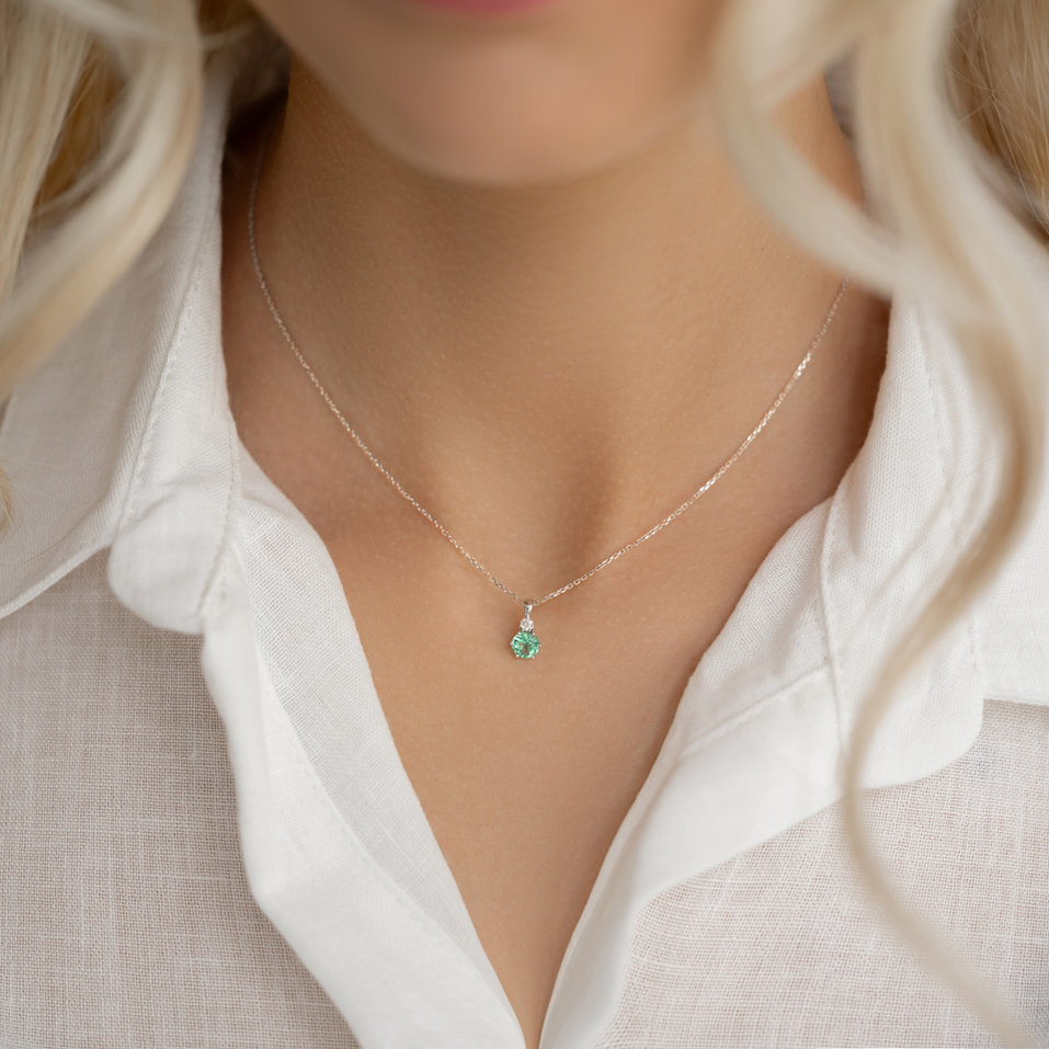 Náhrdelník s diamantom a ametystom Midnight Serenity