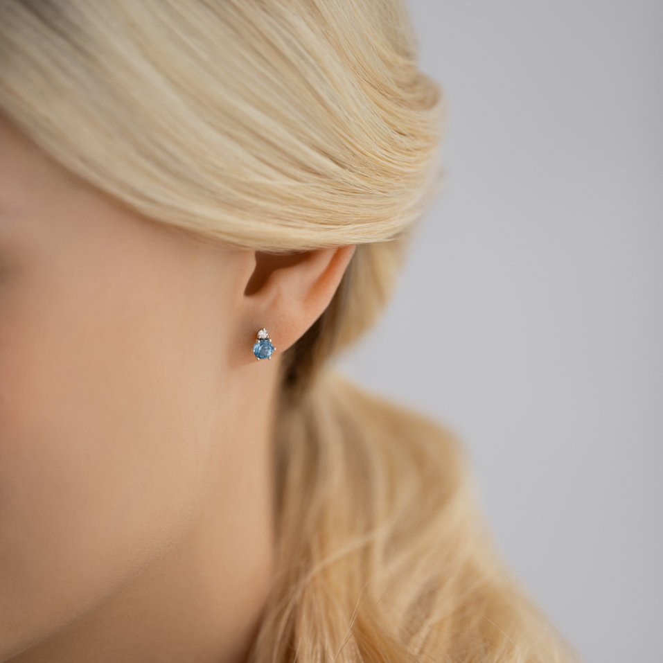 Náušnice s diamantom a turmalínom Midnight Serenity