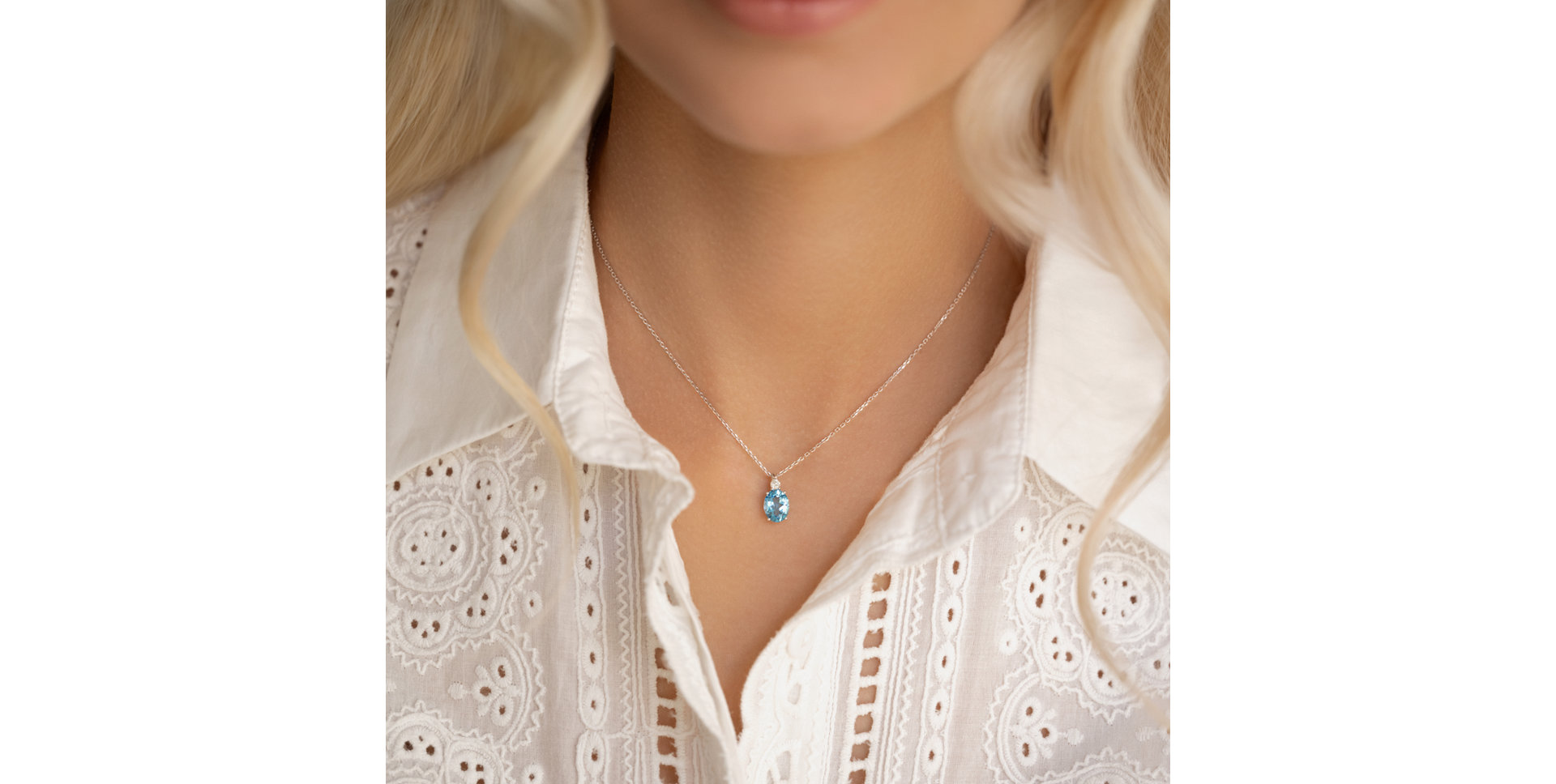 Náhrdelník s diamantom a topásom Asuan