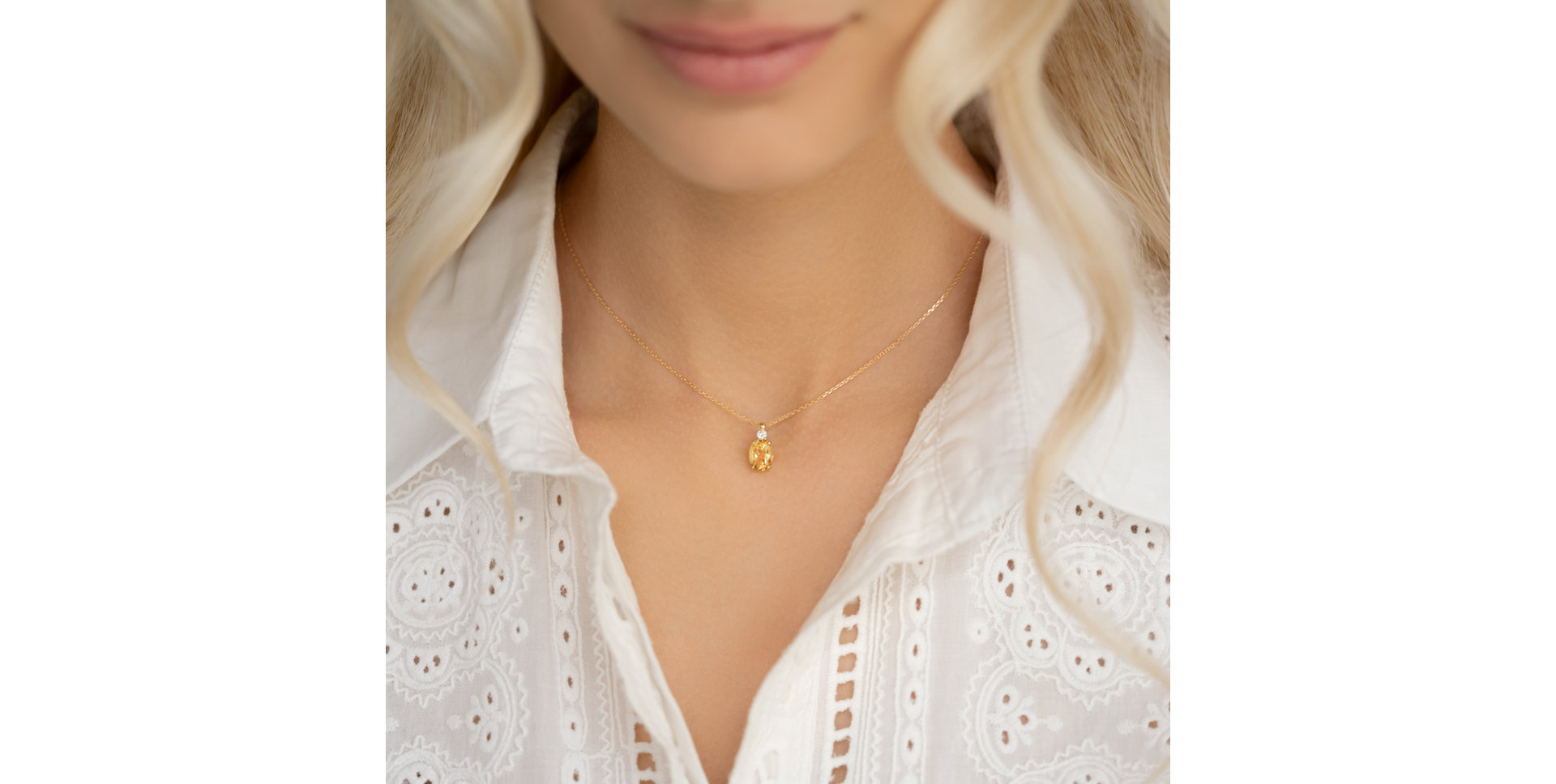 Náhrdelník s diamantom a rhodolitom Asuan