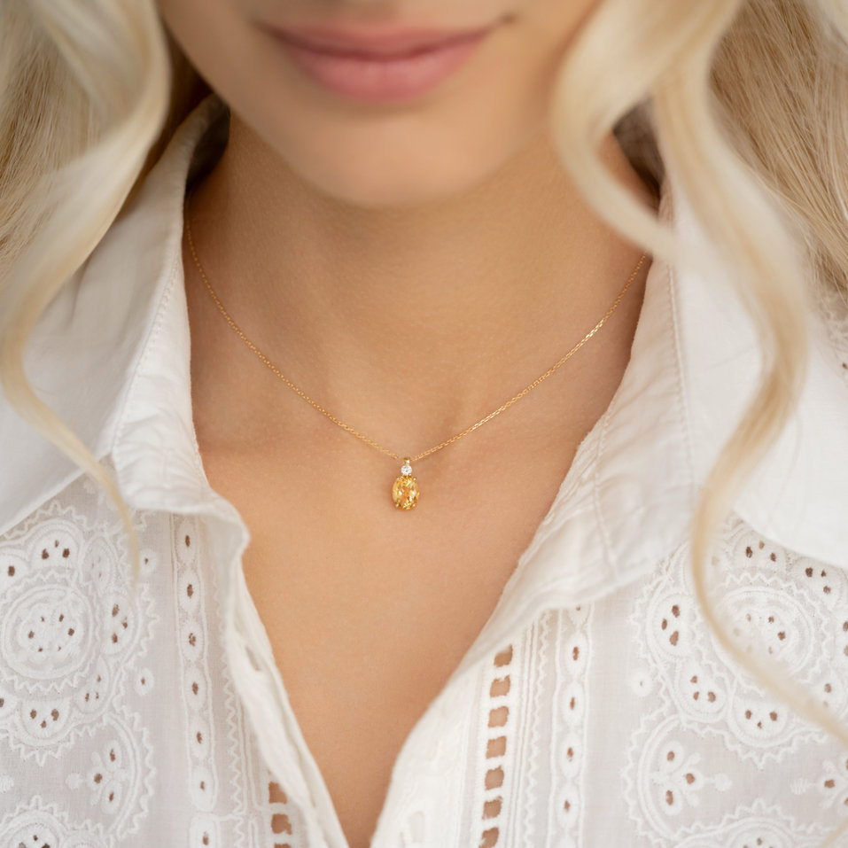 Náhrdelník s diamantom a rhodolitom Asuan