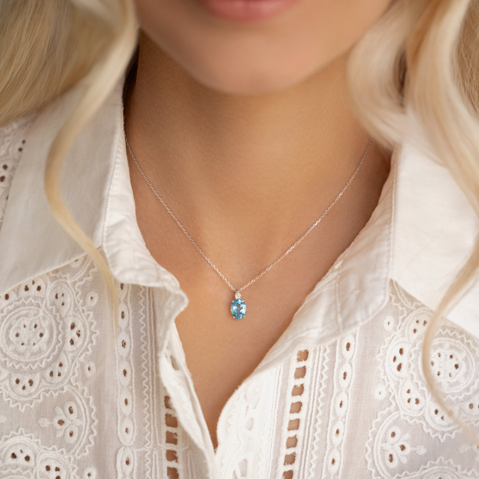 Náhrdelník s diamantom a ametystom Asuan