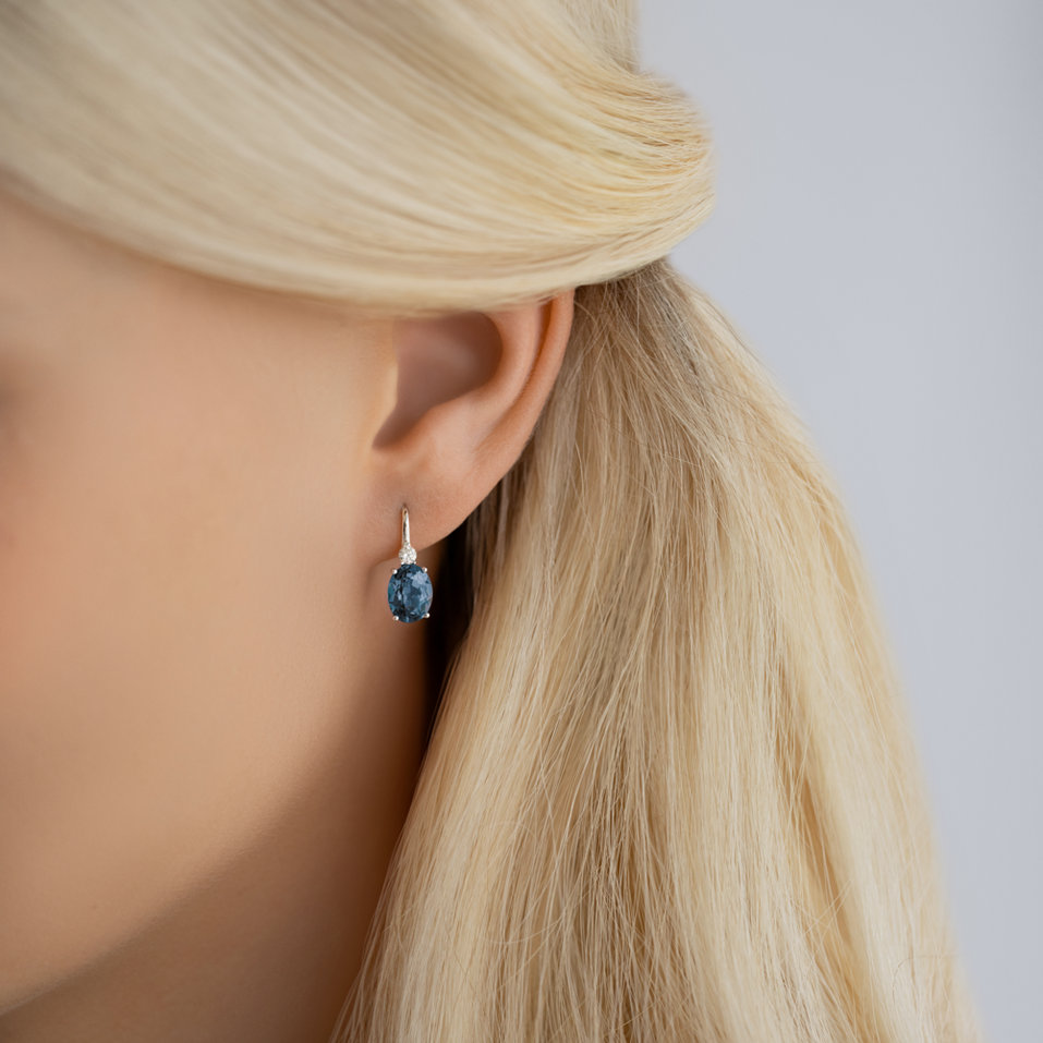 Náušnice s diamantom a rhodolitom Asuan