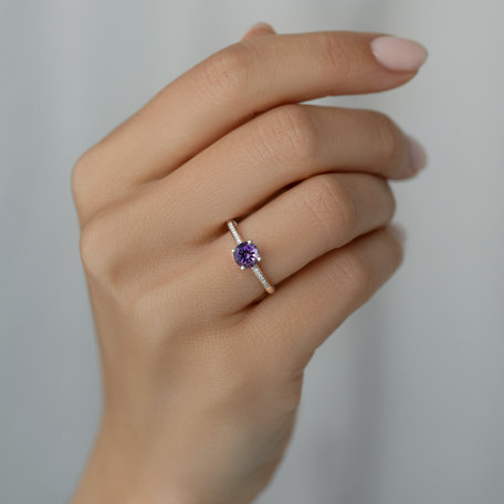 Prsteň s diamantmi a tanzanitom Satin