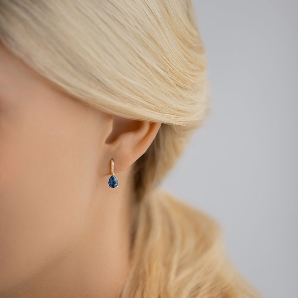 Náušnice s diamantmi a morganitom Lauriene