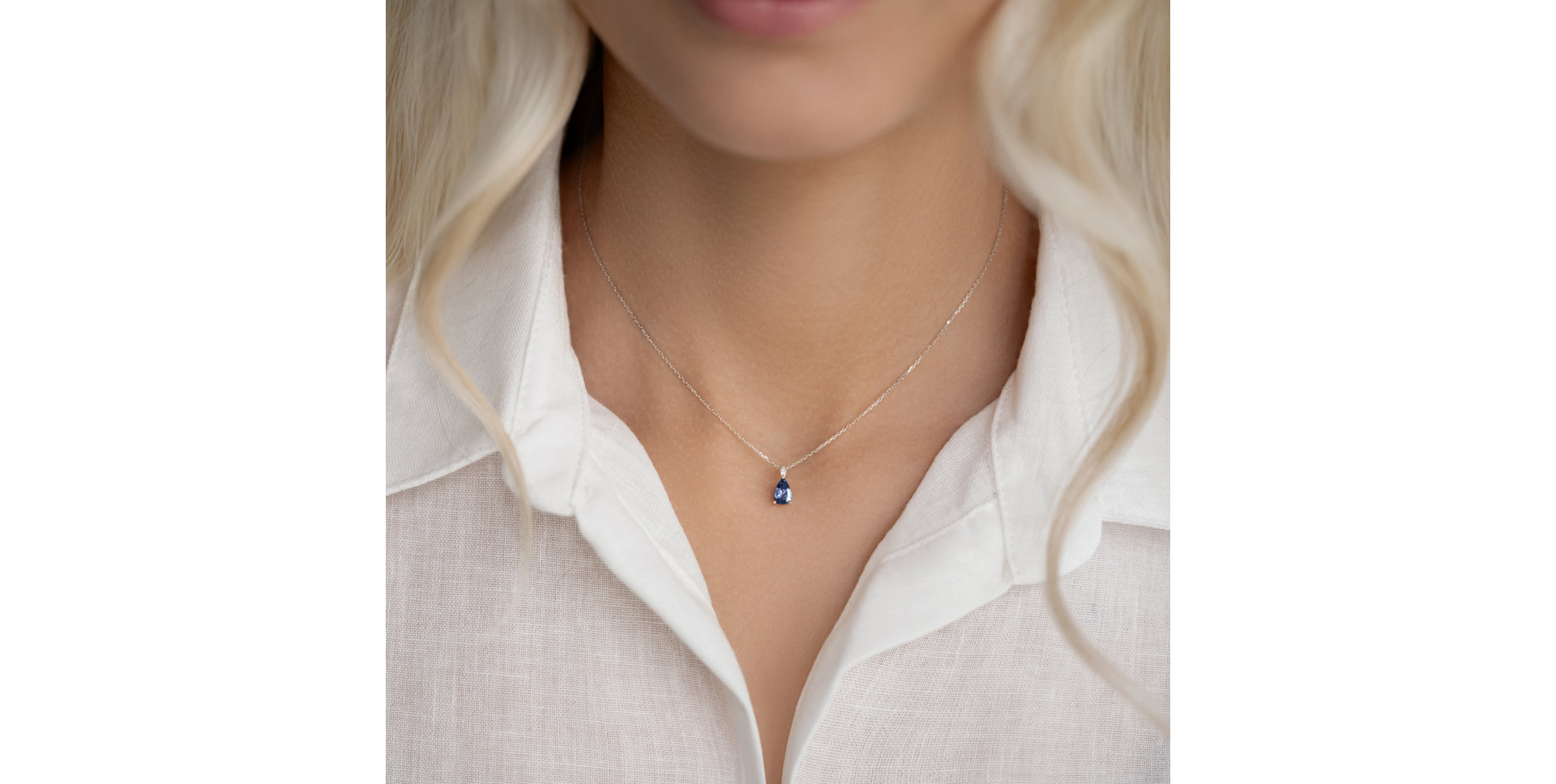 Náhrdelník s diamantmi a peridotom Teardrop