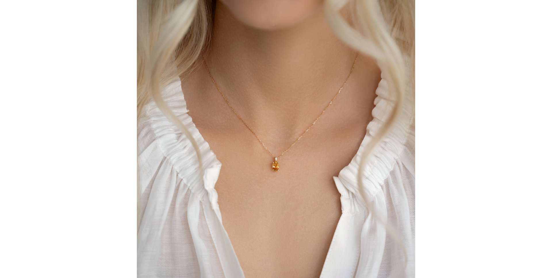 Náhrdelník s diamantmi a topásom Lauriene