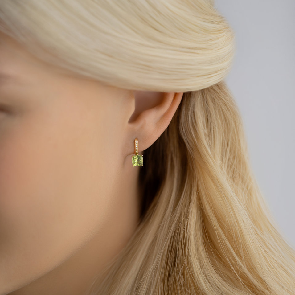 Náušnice s diamantmi a topásom Calypso