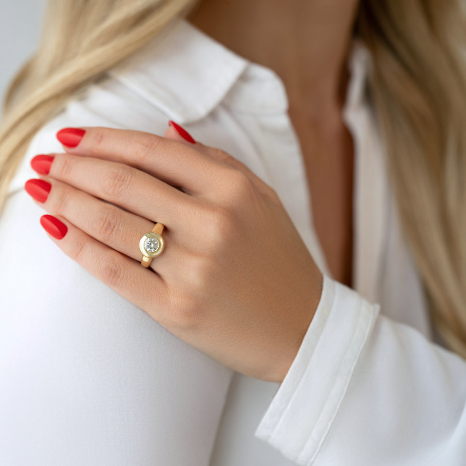 Prsteň s diamantom Circle of Light