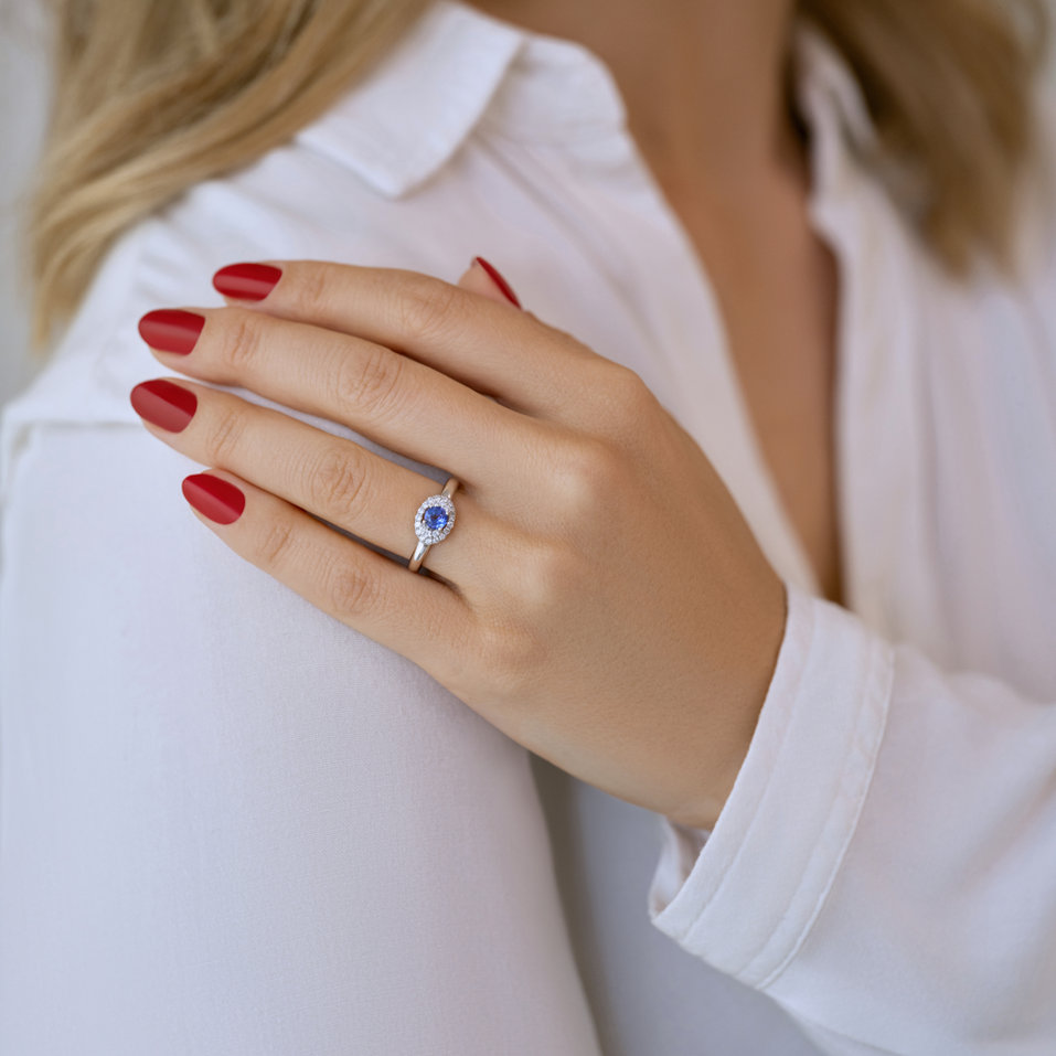 Prsteň s diamantmi a tanzanitom Starlit Ocean