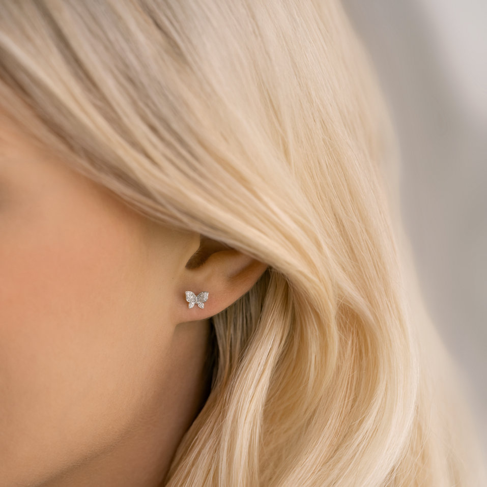 Náušnice s diamantmi Lucky Wings