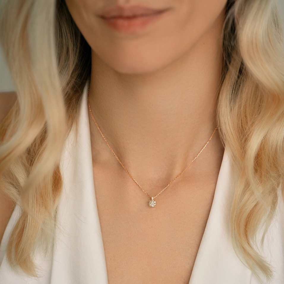 Náhrdelník s diamantmi Bronze Radiance