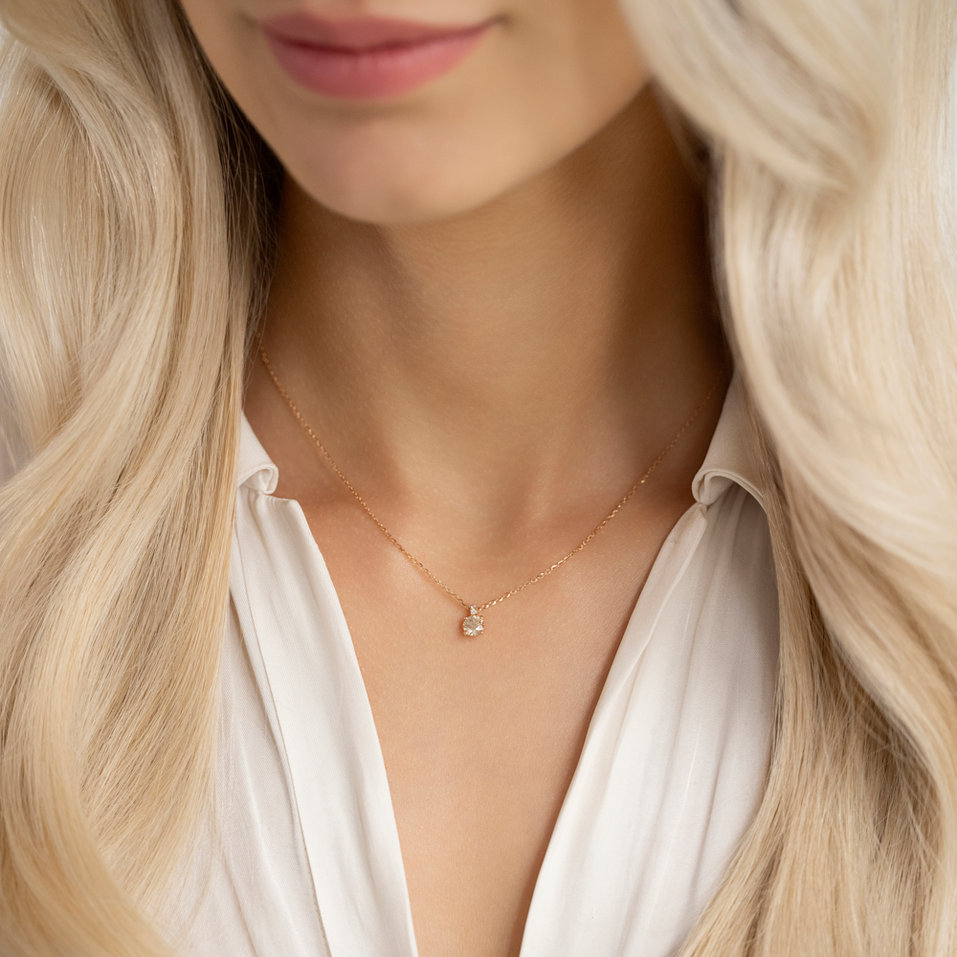 Náhrdelník s diamantmi Bronze Radiance