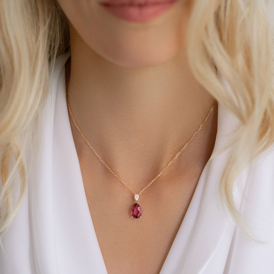 Náhrdelník s diamantmi a turmalínom Talyra