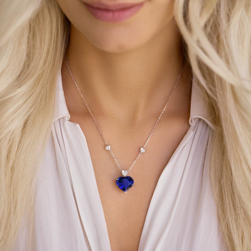 Náhrdelník s diamantmi a tanzanitom Oceanic Pulse