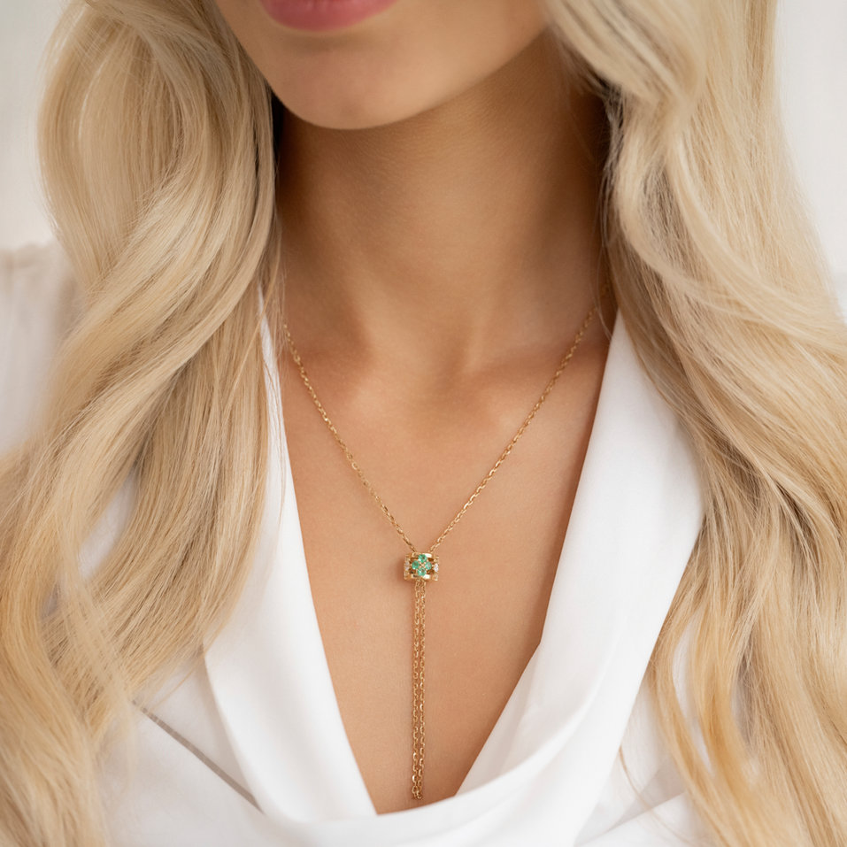 Náhrdelník s diamantmi a rubínmi Amea