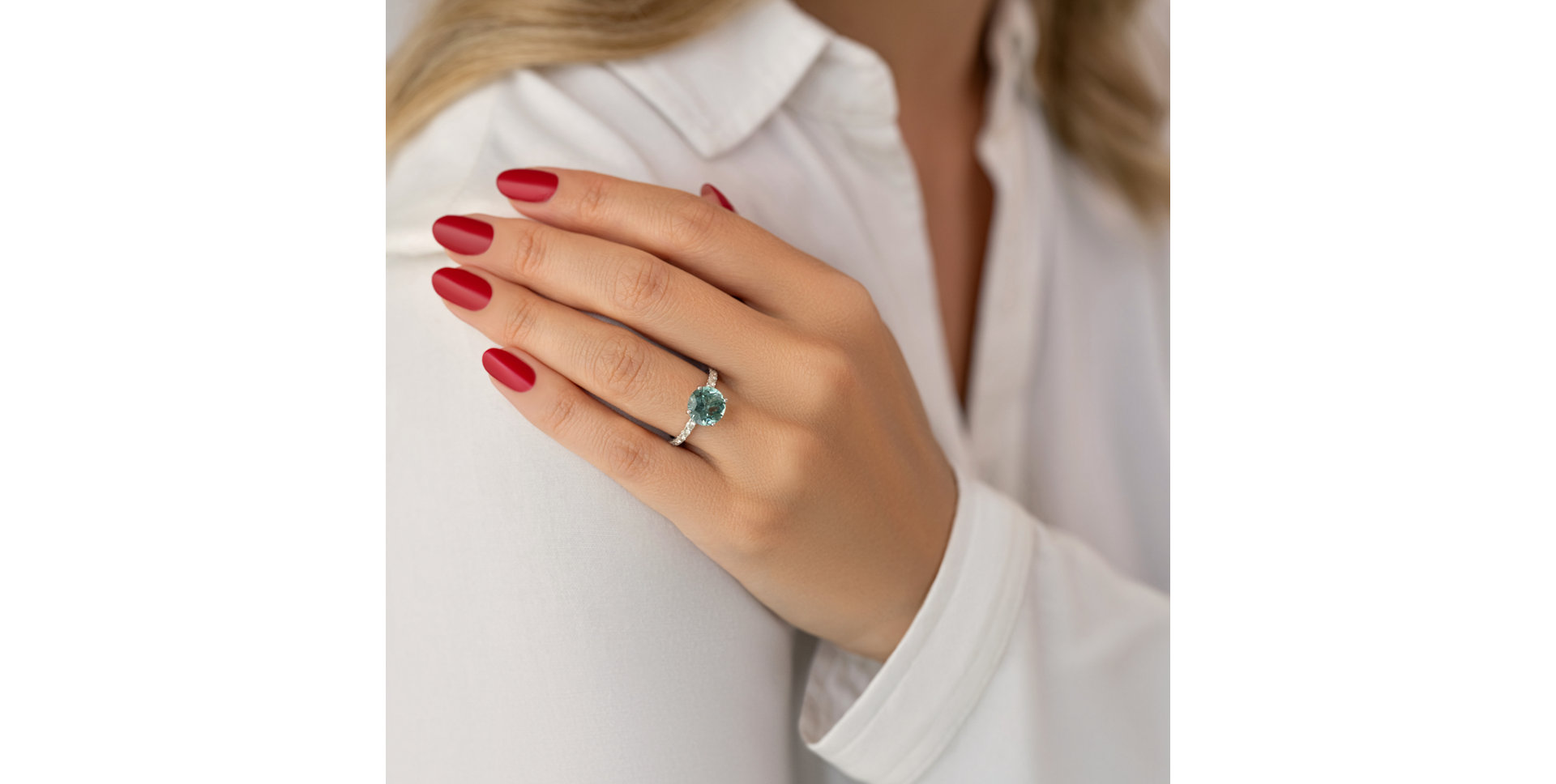 Prsteň s diamantmi a turmalínom The Arctic Siren