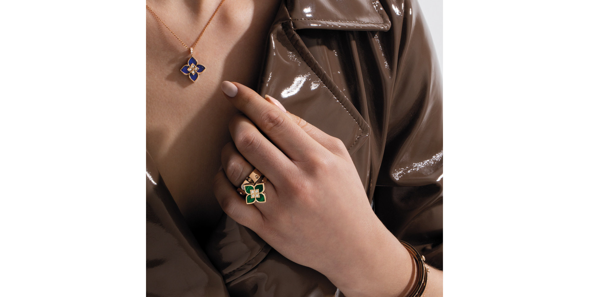 Prsteň s diamantmi a malachitom Venetian Princess