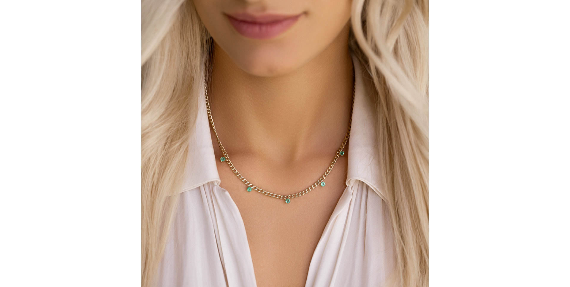 Náhrdelník so smaragdmi Lucky Raindrops