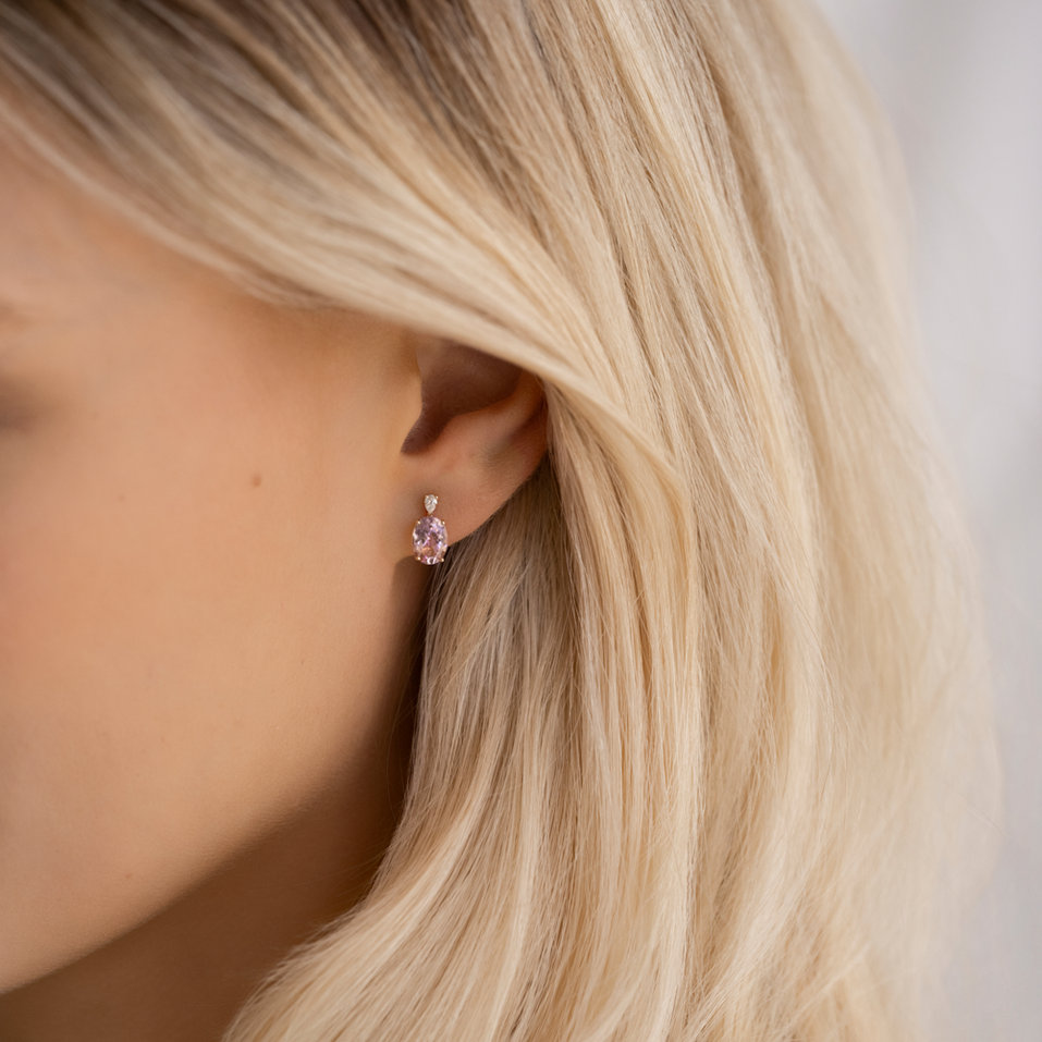 Náušnice s diamantmi a turmalínom Royal Aura