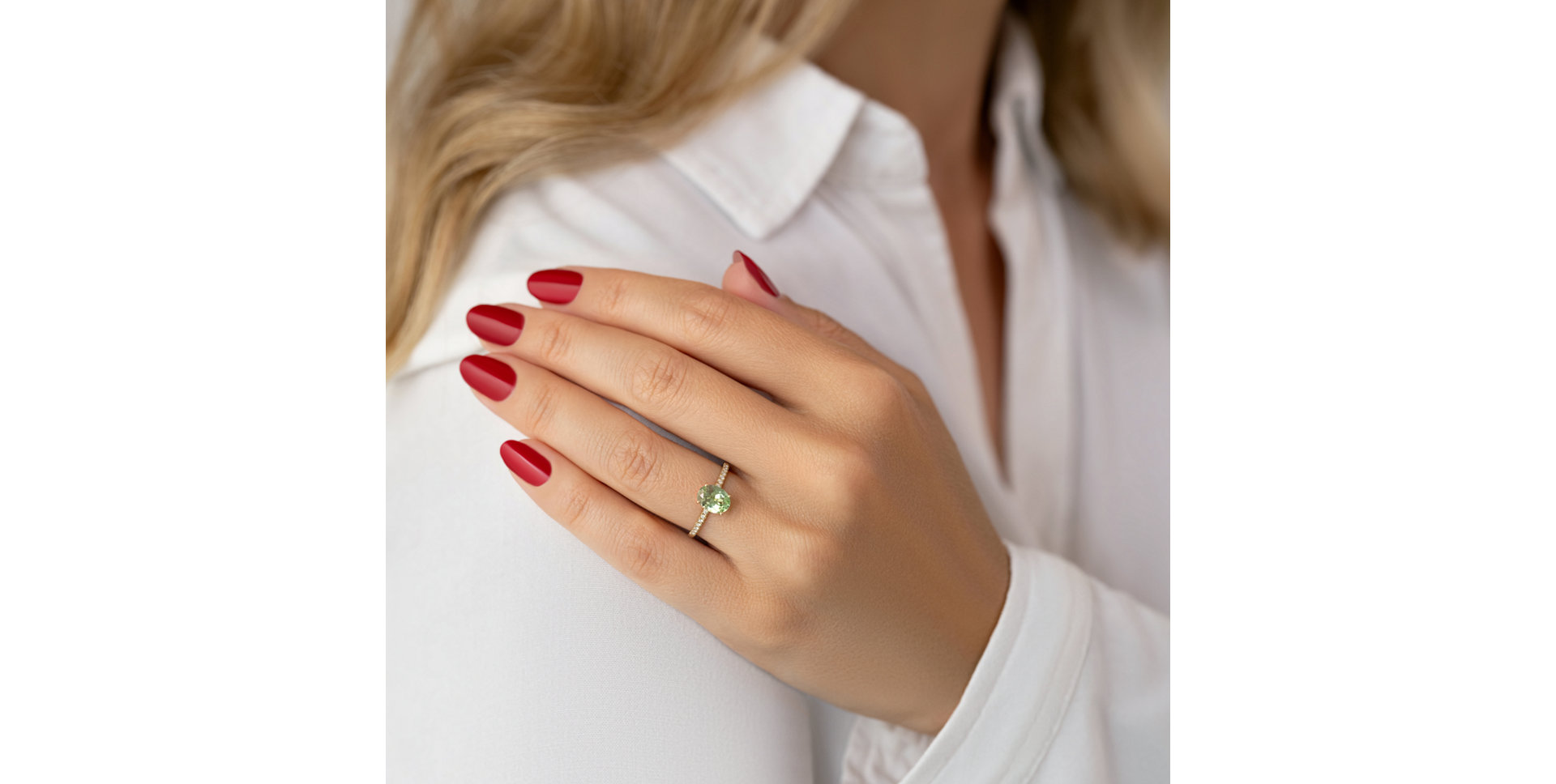 Prsteň s diamantmi a turmalínom Touch of Shine