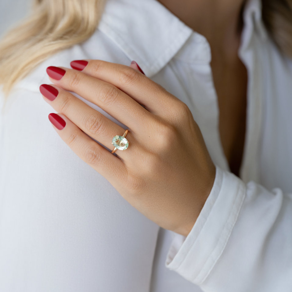 Prsteň s diamantmi a turmalínom Queen of Magic Bay