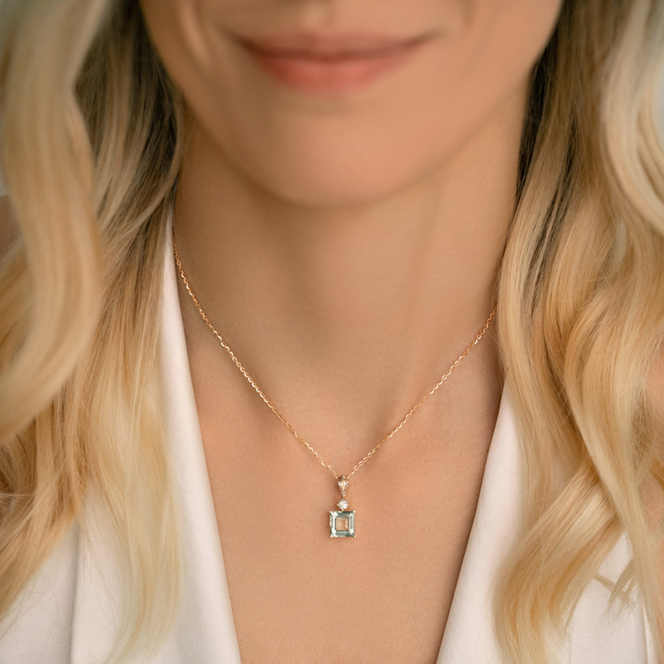 Náhrdelník s diamantmi a turmalínom Green Illusion