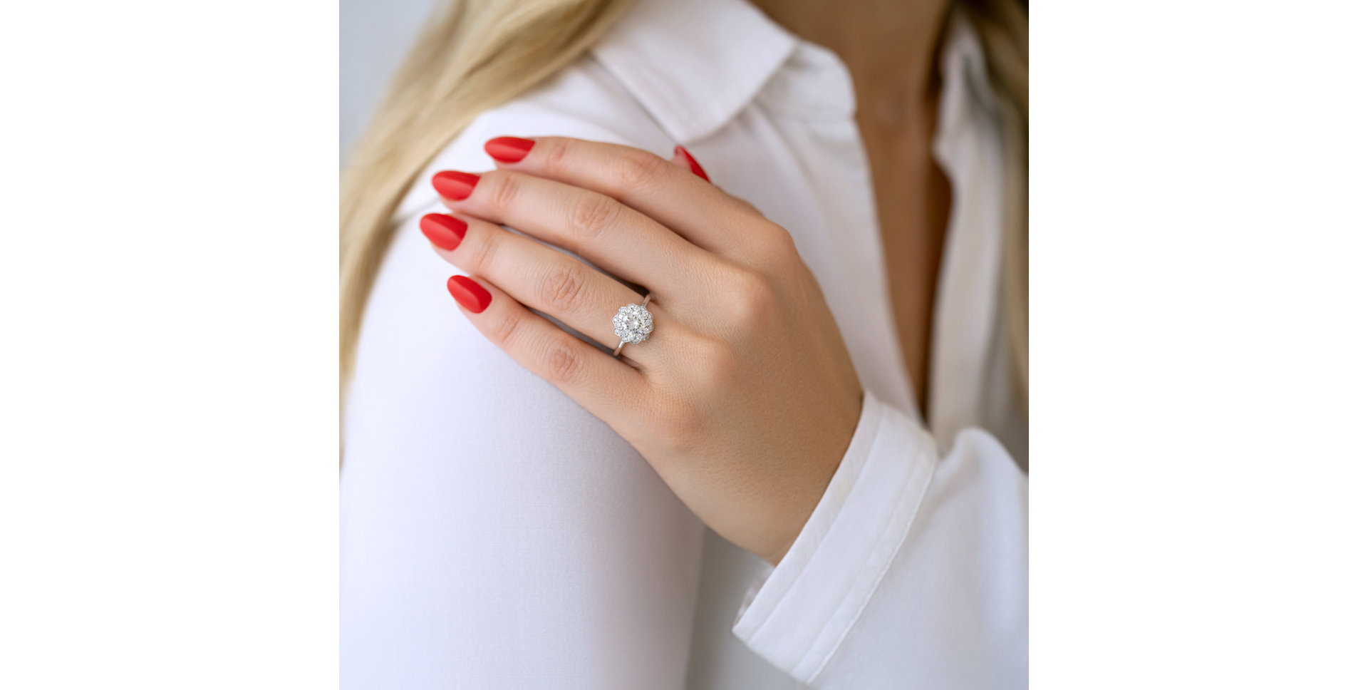 Prsteň s diamantmi Flower Joy