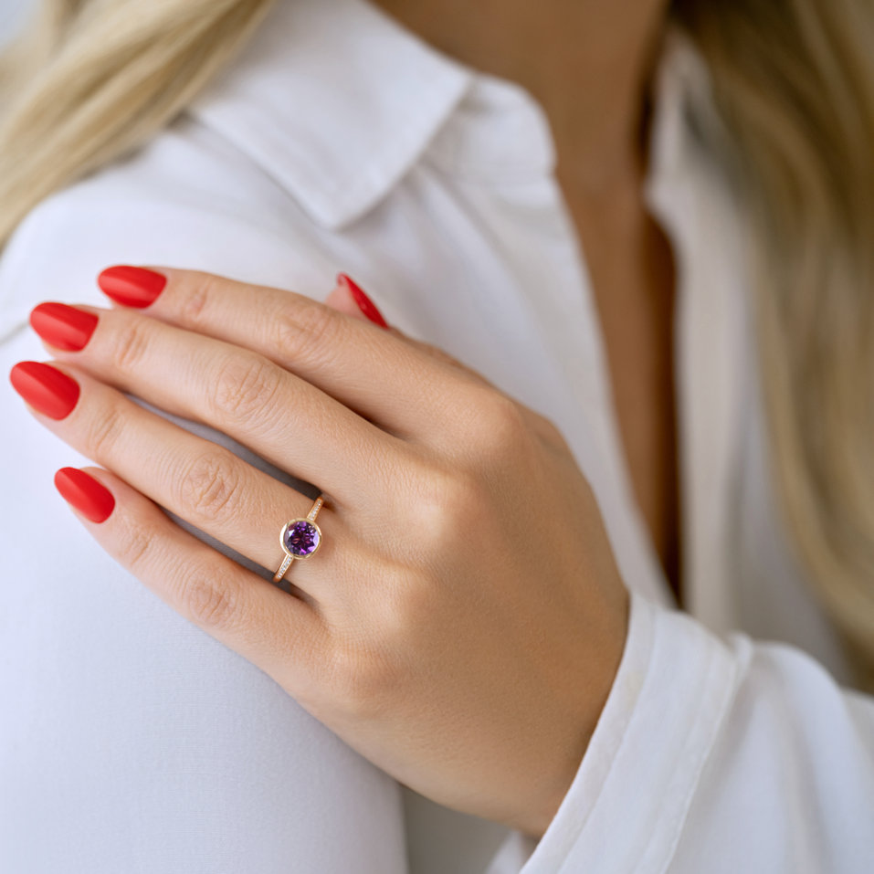 Prsteň s diamantmi a tanzanitom Regal Elegance