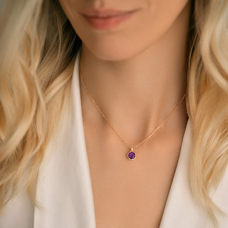 Náhrdelník s diamantmi a topásom Regal Elegance