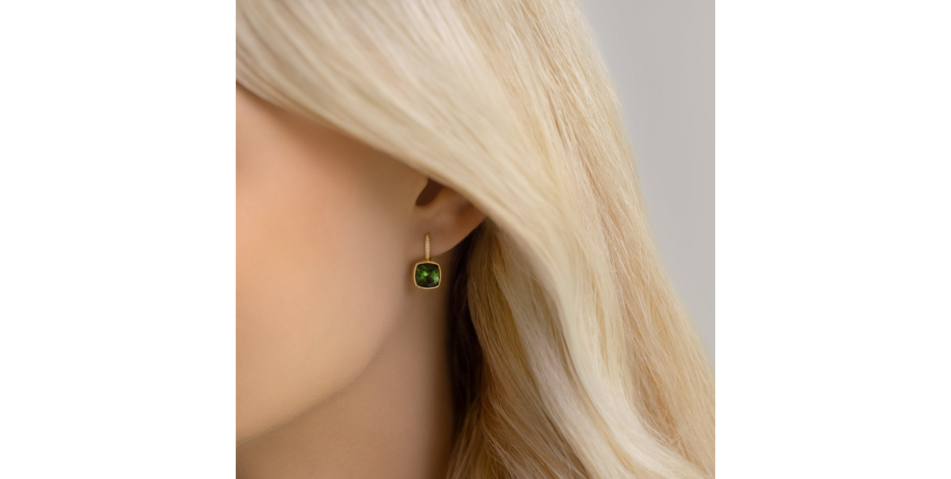 Náušnice s diamantmi a citrínom Carelia