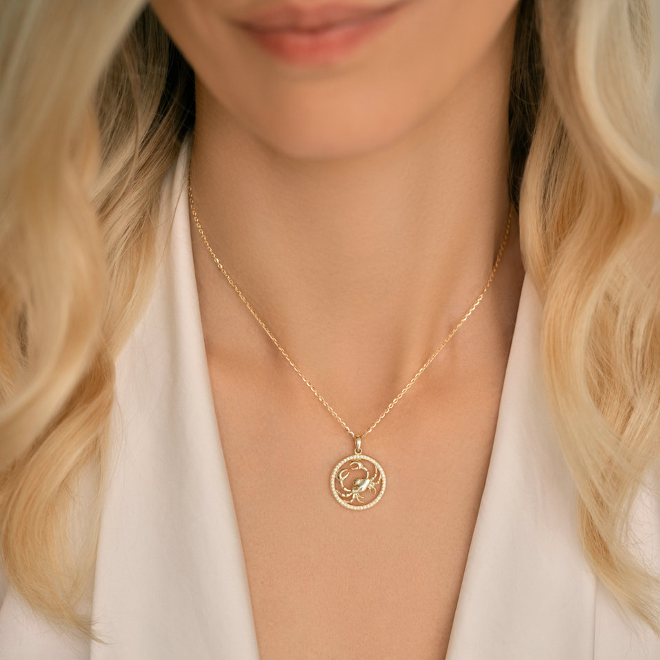 Náhrdelník s diamantmi Starlit Zodiac Cancer