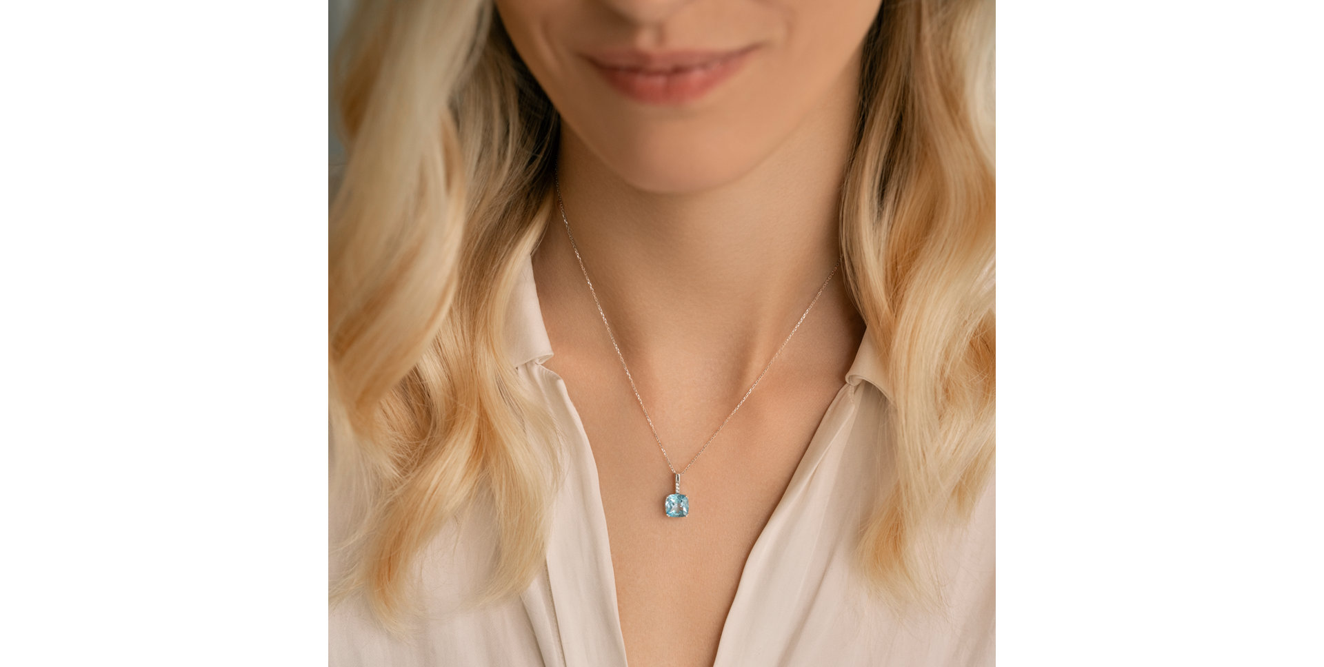 Náhrdelník s diamantmi a topásom Moonlight Gem