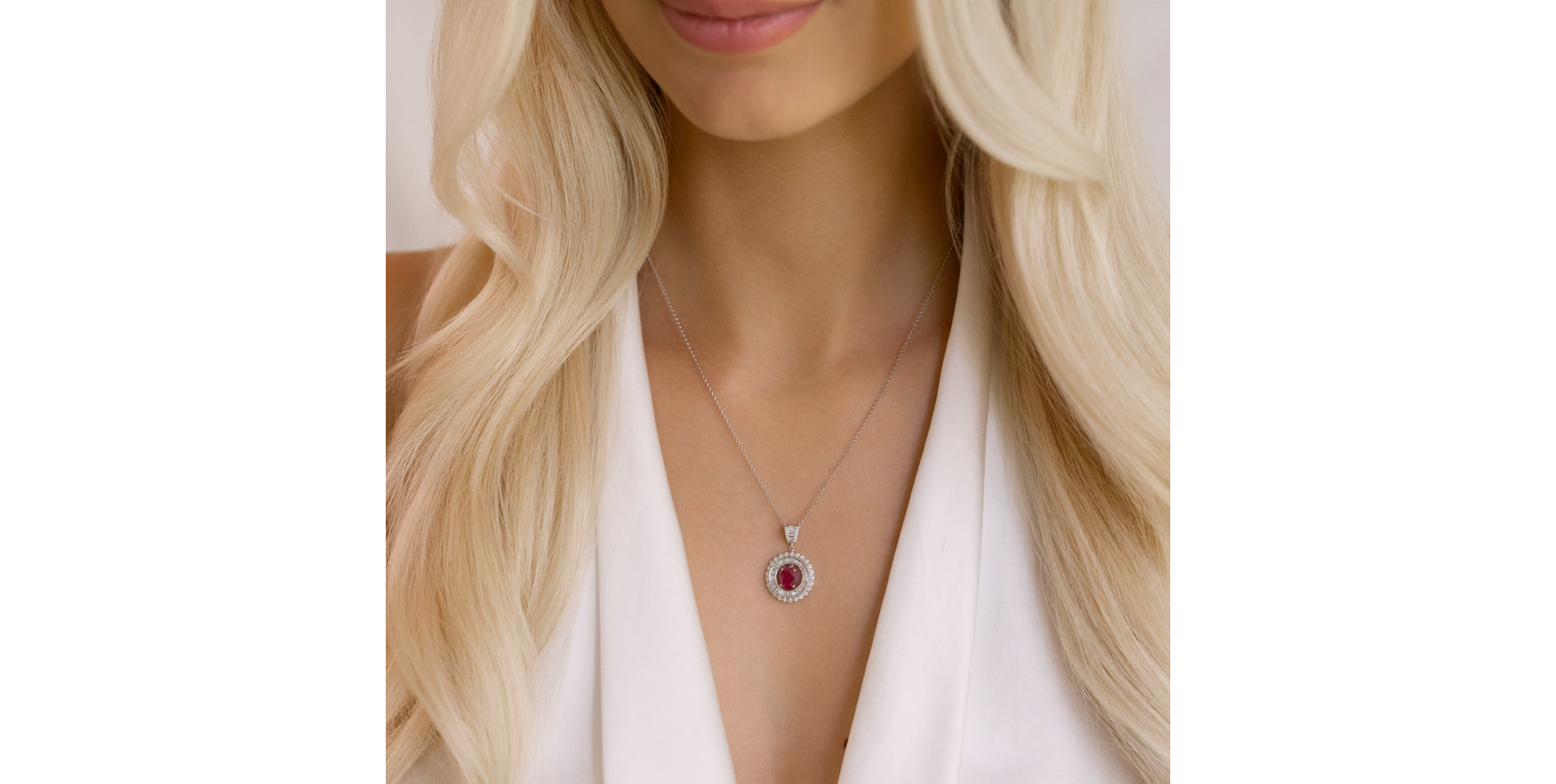 Prívesok s rubínom a diamantmi Miracle Flame