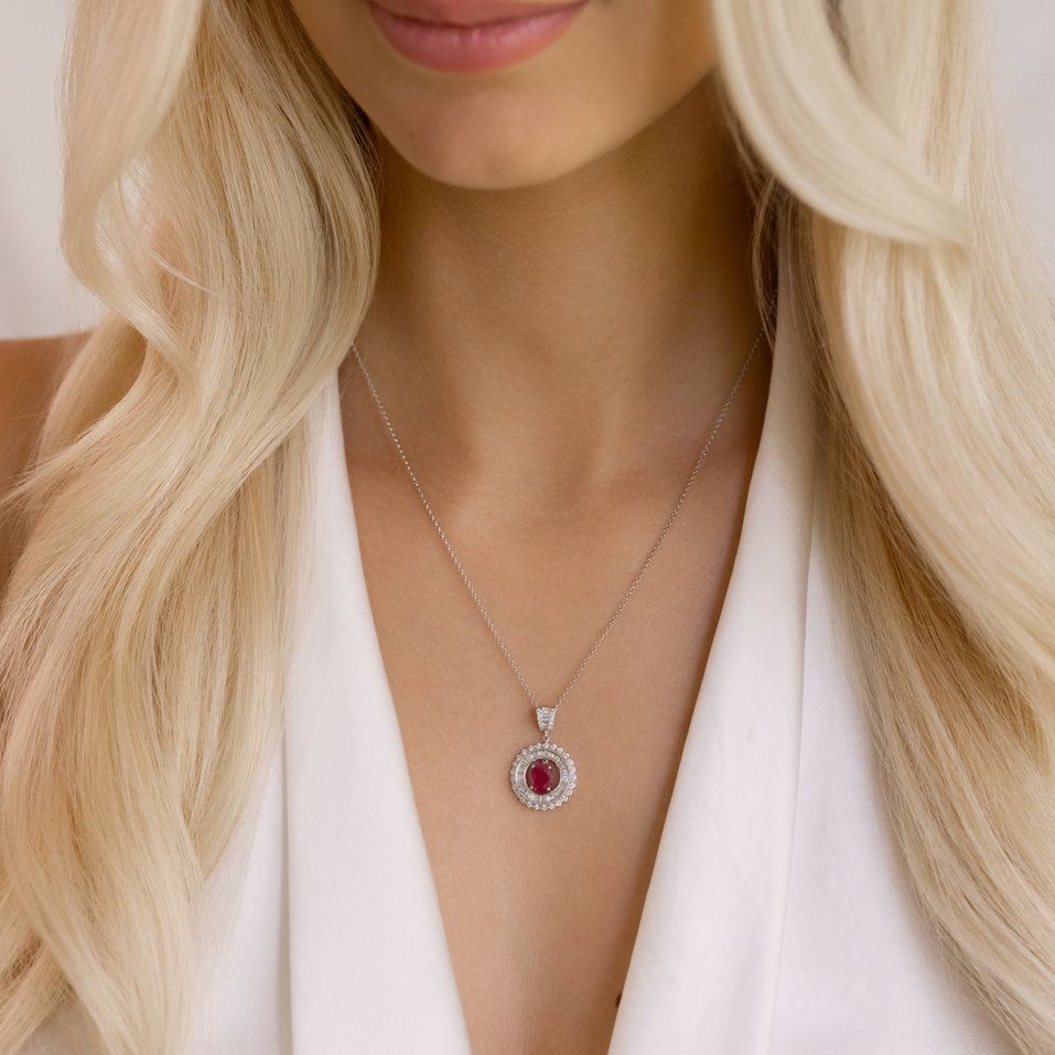 Prívesok s rubínom a diamantmi Miracle Flame