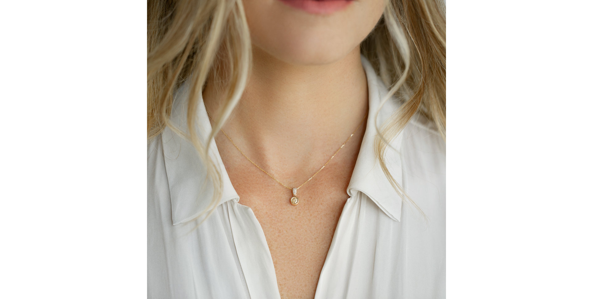 Náhrdelník s diamantmi Delicate Drop