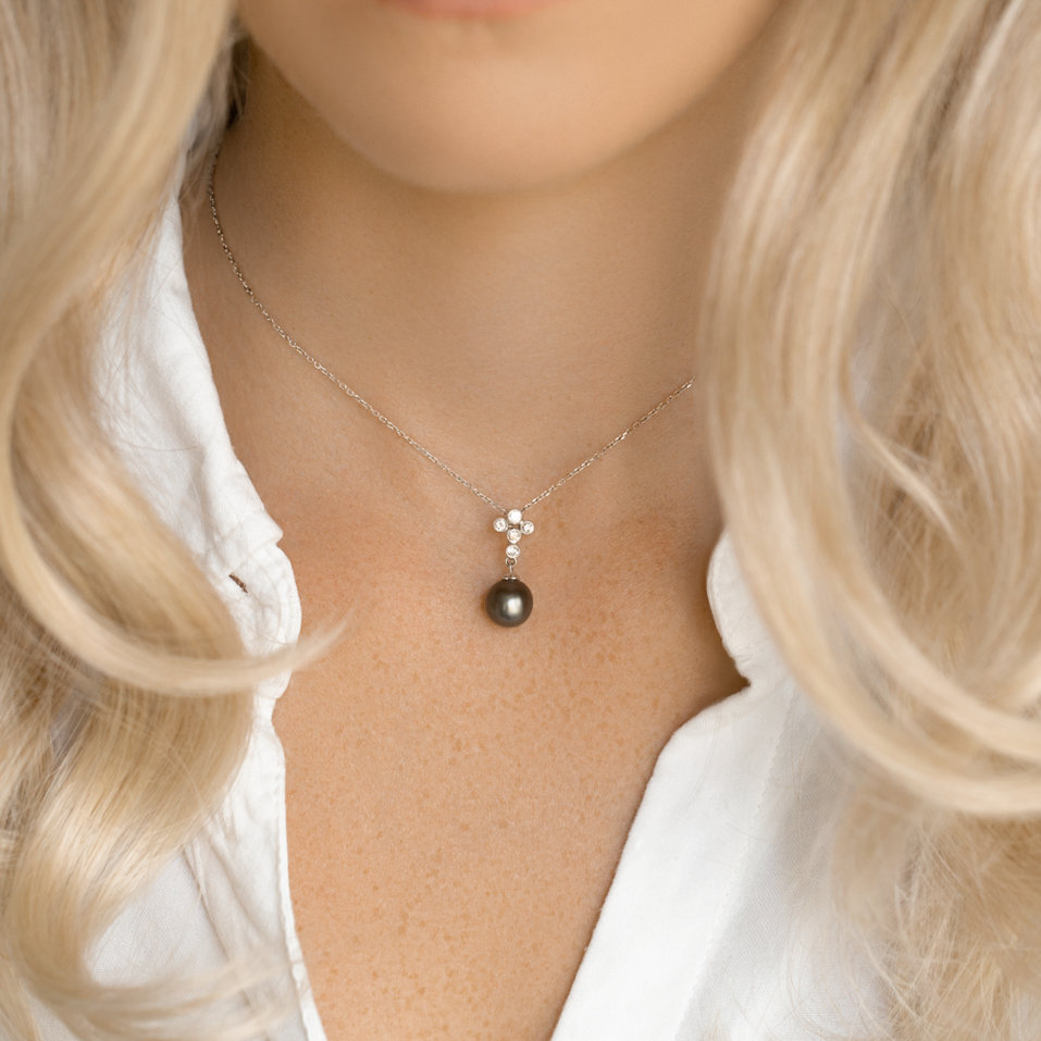 Přívěsok s perlou a diamantmi Pearl Obsession