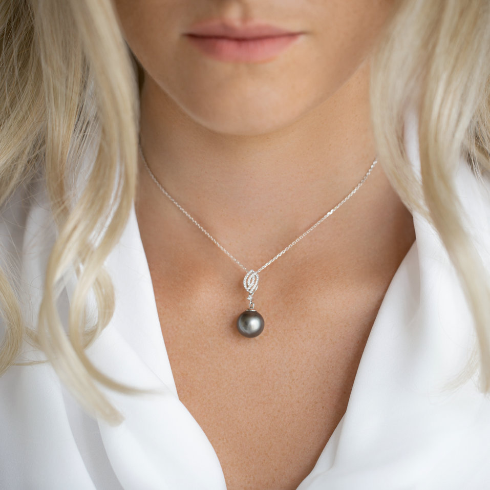 Přívěsok s perlou a diamantmi Sea Visions