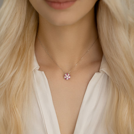 Přívěsok s diamantmi a zafírmi Shade of Rose