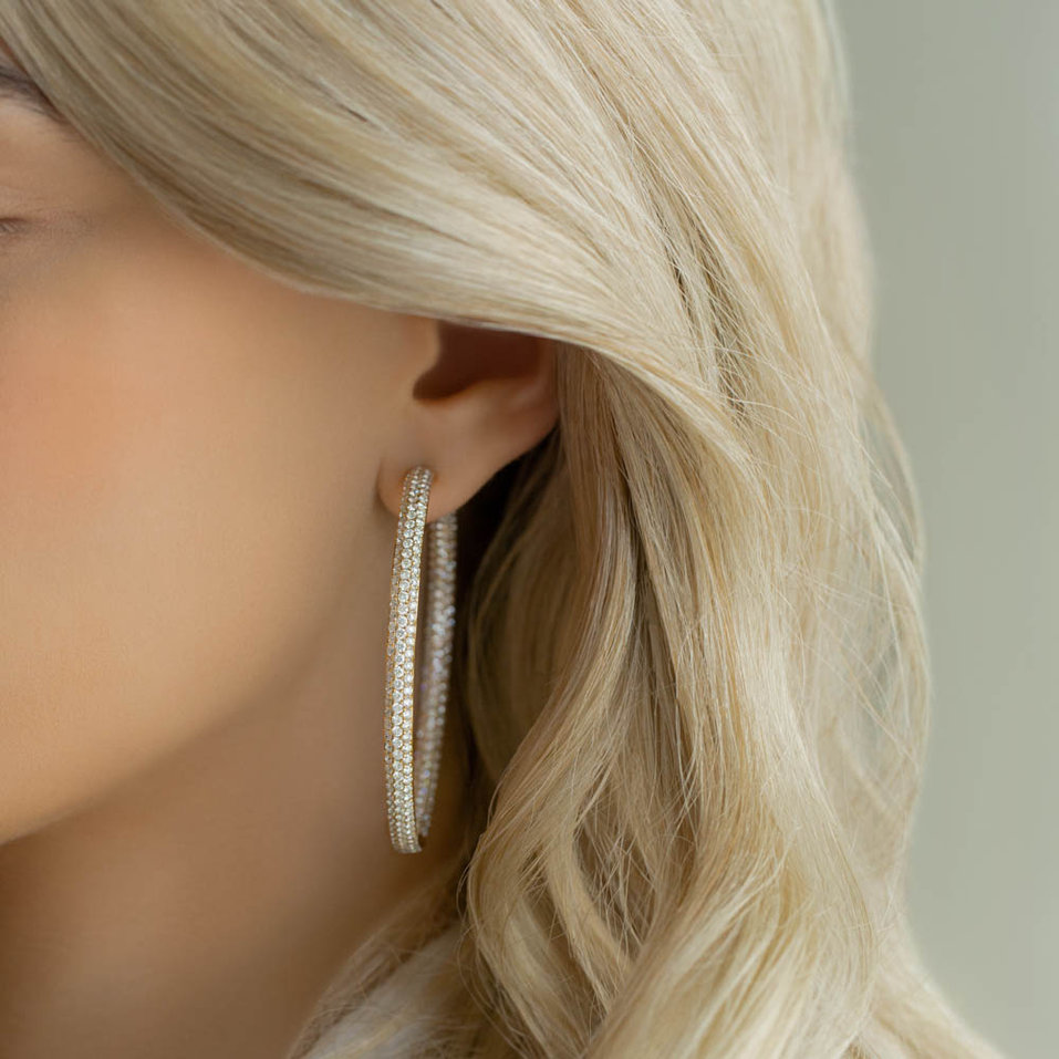 Náušnice s diamantmi Brilliant Loop