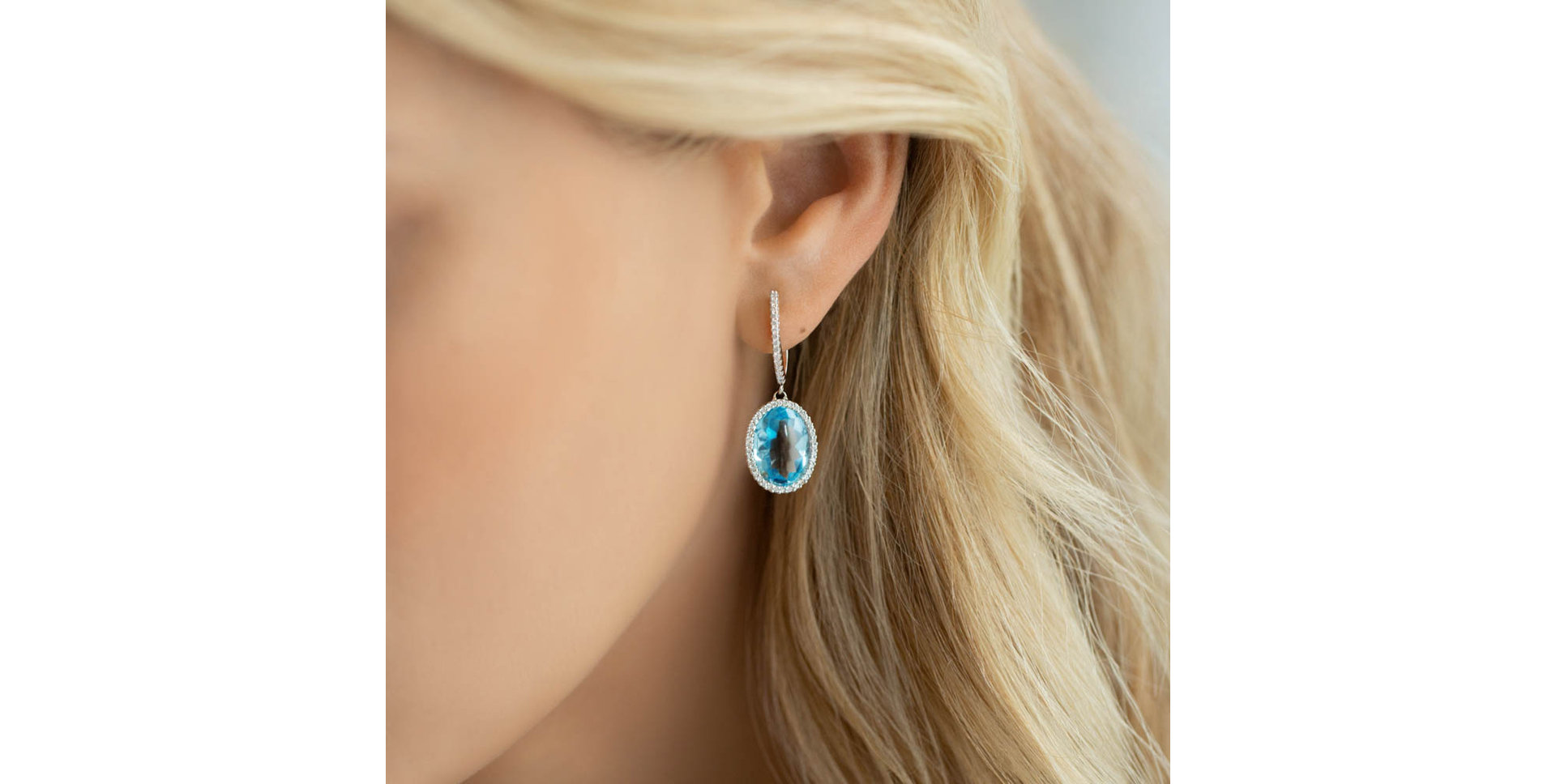 Náušnice s topásom a diamantmi Manon