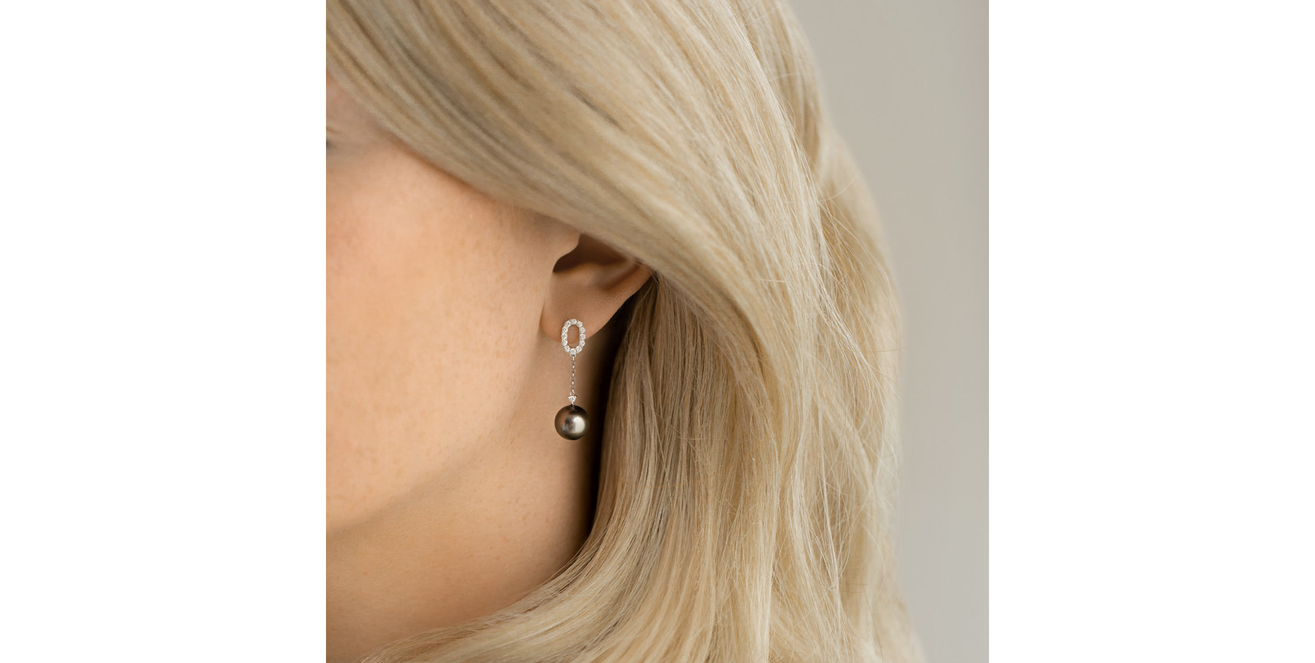 Náušnice s perlou a diamantmi Ocean Void