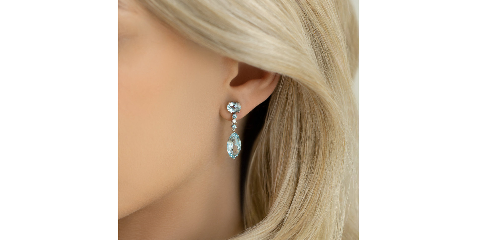 Náušnice s diamantmi a topásom La Lessive