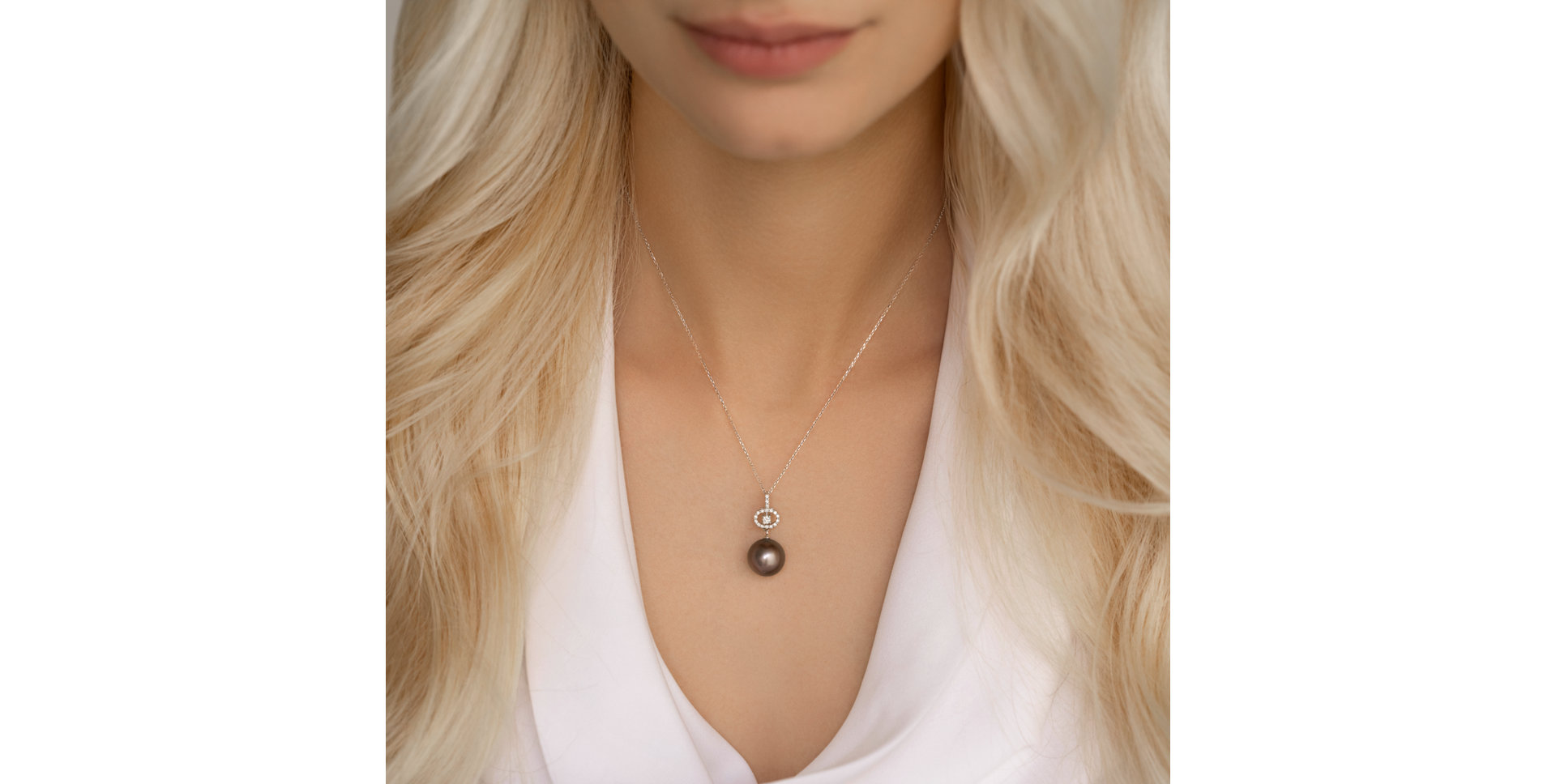 Přívěsok s perlou a diamantmi Agneia