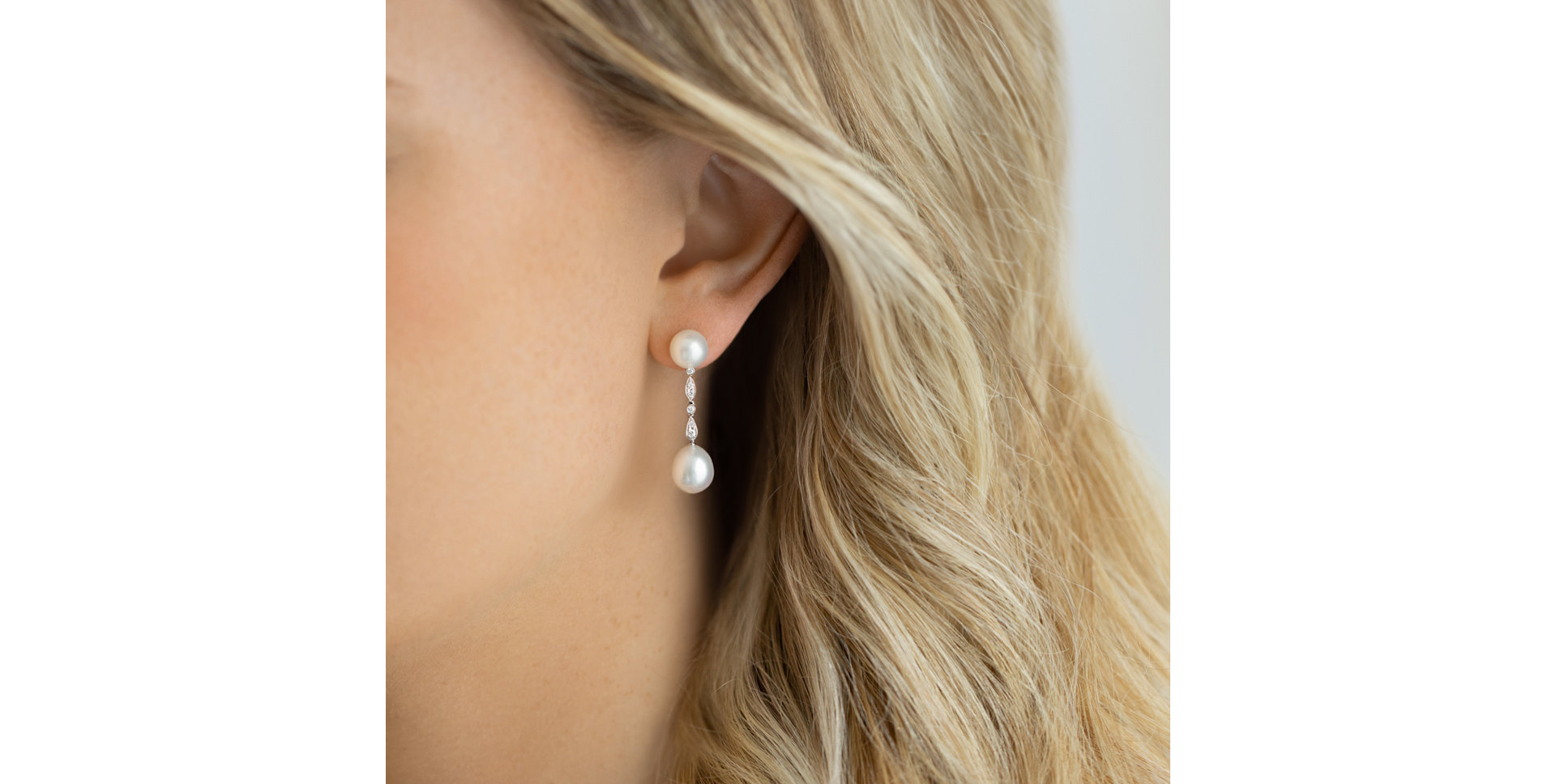 Náušnice s perlou a diamantmi Ocean Tears