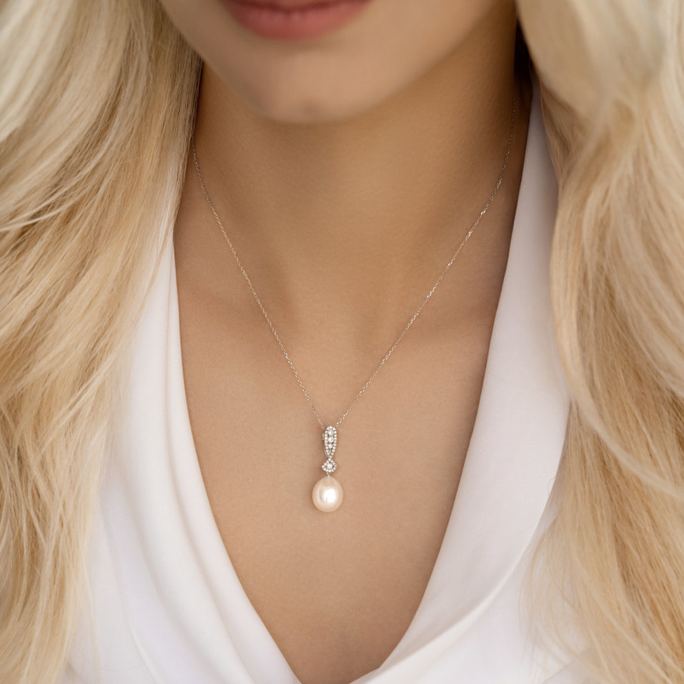 Přívěsok s perlou a diamantmi Soul of the Ocean